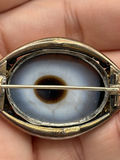 Vintage Signed Birks Banded "Bullseye" Agate Brooch - thumbnail 6 of 8