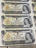 1973 Bank of Canada $1 Uncut Sheet of 40 Notes - BFK Prefix - AU/XF - thumbnail 9 of 30