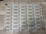 1973 Bank of Canada $1 Uncut Sheet of 40 Notes - BFK Prefix - AU/XF - thumbnail 1 of 30