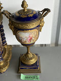 19th Century French Sevres Style Clock Garniture Set - thumbnail 3 of 28