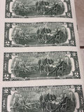 Uncut Sheet of 32 US $2 Two-Dollar Bills - Series 1995 Federal Reserve Notes - Uncirculated - thumbnail 24 of 28