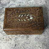 Wooden Carved Box W Jewelry - thumbnail 1 of 13