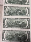 Uncut Sheet of 32 US $2 Two-Dollar Bills - Series 1995 Federal Reserve Notes - Uncirculated - thumbnail 17 of 28