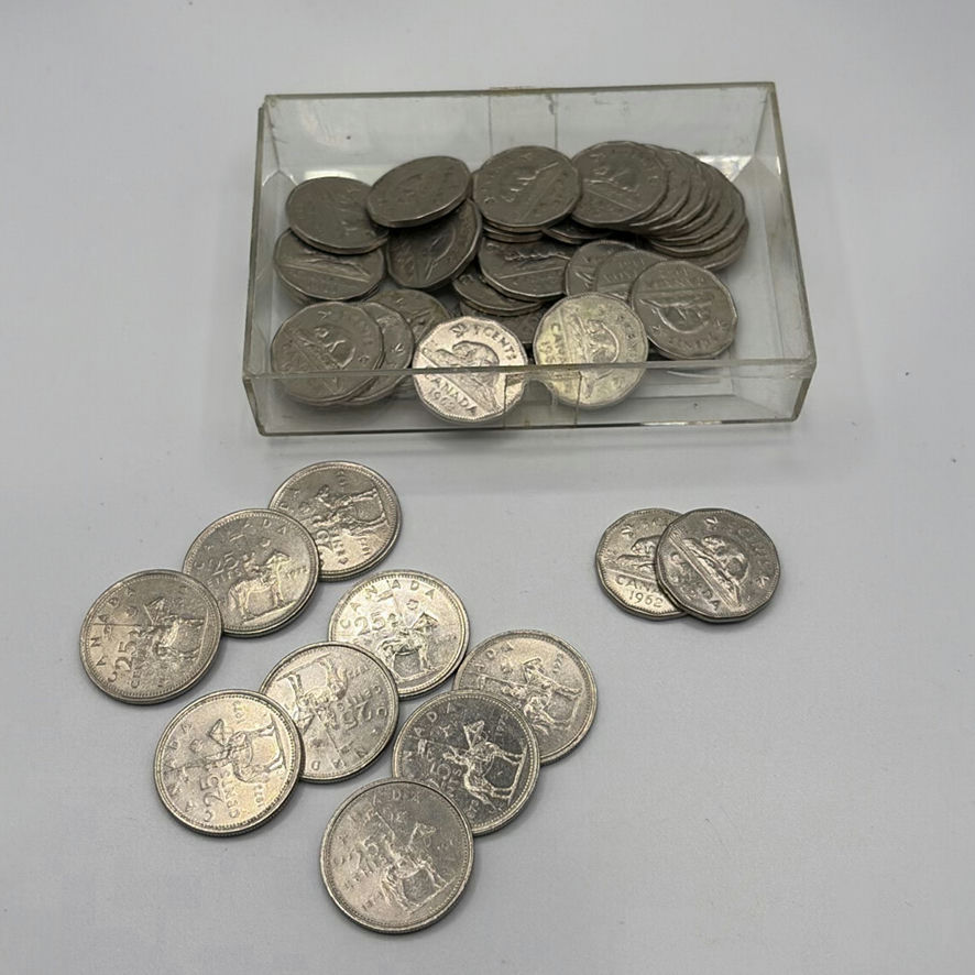 Canadian Quarters 1963 And Nickels - image 1 of 6