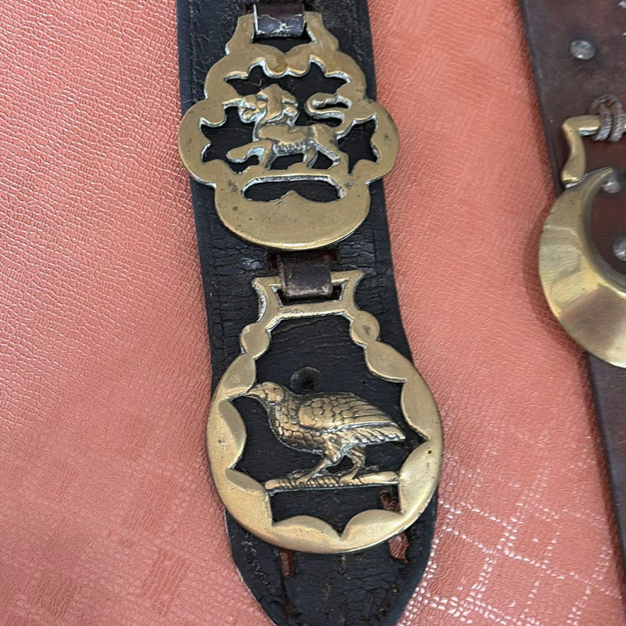 Vintage Horse Brasses On Leather Straps - image 2 of 7