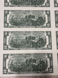 Uncut Sheet of 32 US $2 Two-Dollar Bills - Series 1995 Federal Reserve Notes - Uncirculated - thumbnail 19 of 28