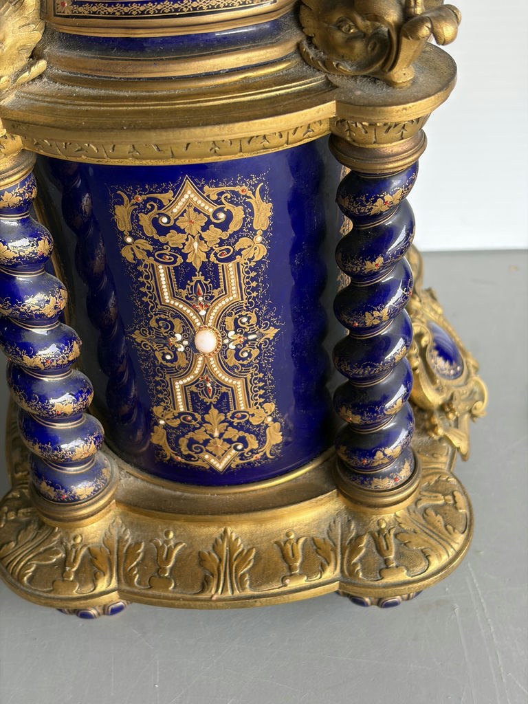19th Century French Sevres Style Clock Garniture Set - image 21 of 28