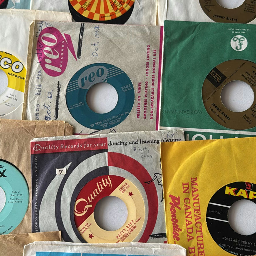 Large Assortment Of 45’s Records In case - image 8 of 32