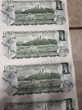 1973 Bank of Canada $1 Uncut Sheet of 40 Notes - BFK Prefix - AU/XF - thumbnail 29 of 30