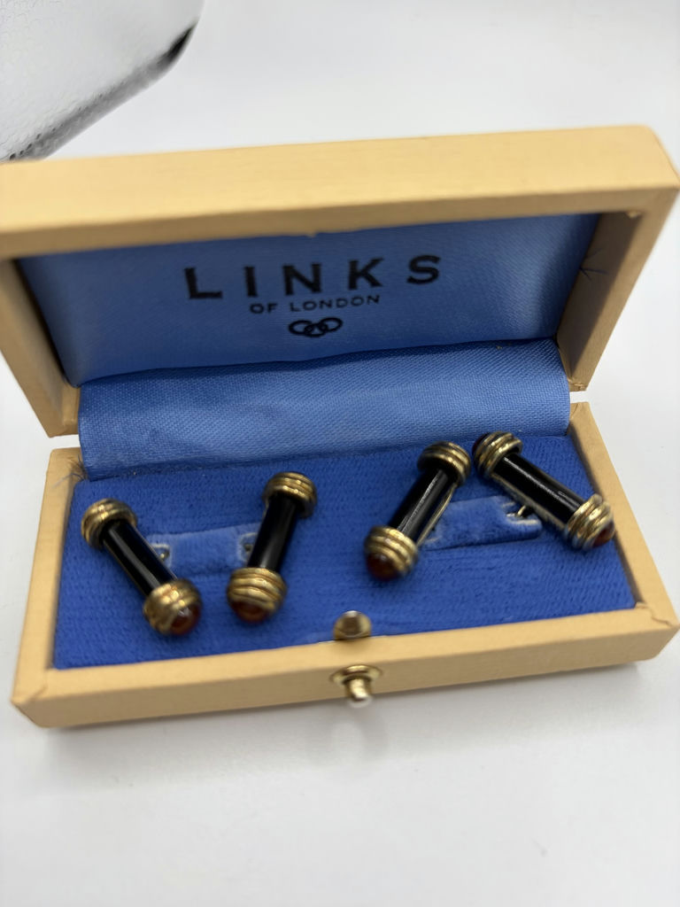 Vintage Silver And Onyx Cufflinks Links Of London - image 1 of 5