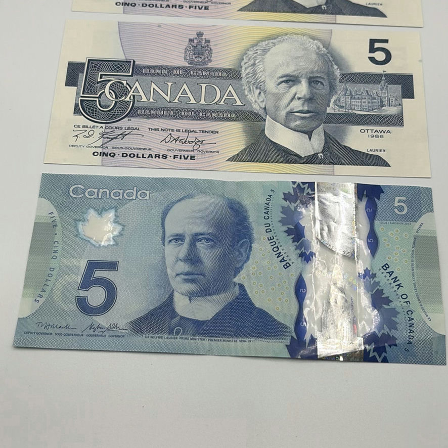 $5 Canadian Bills 1986 And 2013 - image 3 of 8