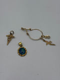 14k Gold Charms On Pendant And Black Opal Pendant - thumbnail 1 of 9