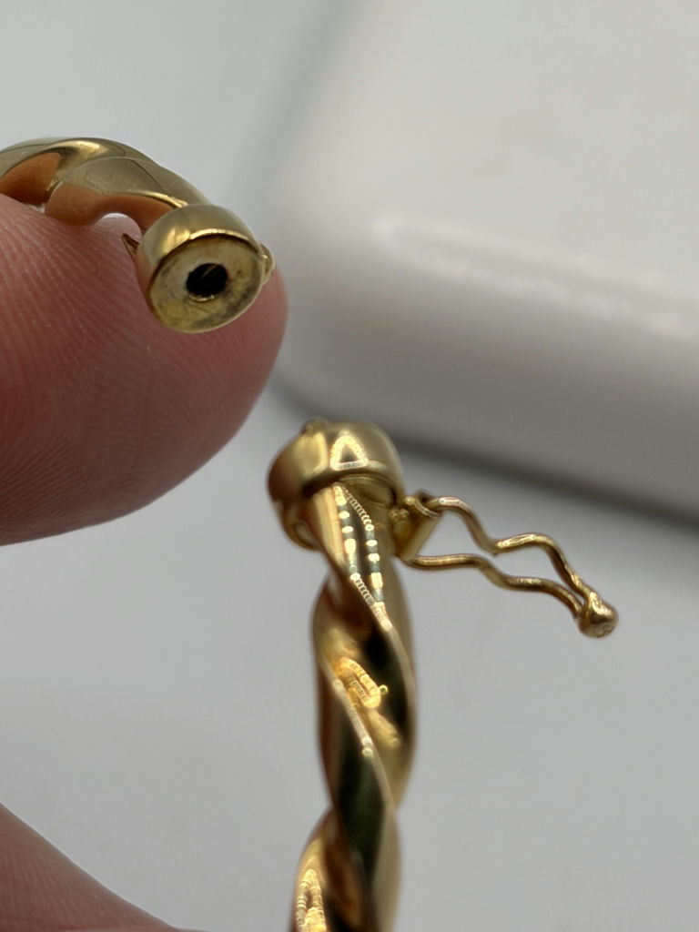 14k Yellow Gold Twisted Bangle Bracelet - image 4 of 8