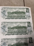 1973 Bank of Canada $1 Uncut Sheet of 40 Notes - BFK Prefix - AU/XF - thumbnail 28 of 30