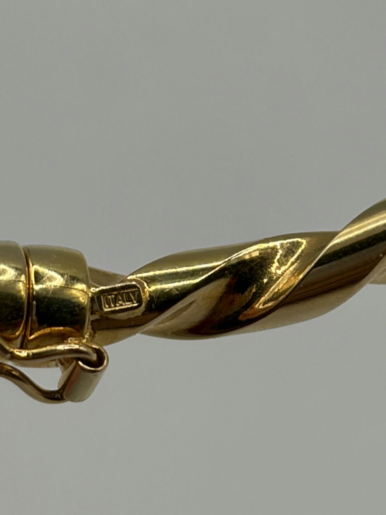 14k Yellow Gold Twisted Bangle Bracelet - image 8 of 8