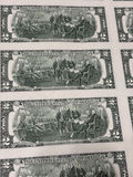 Uncut Sheet of 32 US $2 Two-Dollar Bills - Series 1995 Federal Reserve Notes - Uncirculated - thumbnail 20 of 28
