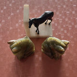 Vintage Pair Of Onyx Horse Bookends - thumbnail 1 of 17