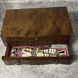 Wooden Jewelry Box With Jewelry - thumbnail 1 of 16