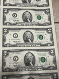 Uncut Sheet of 32 US $2 Two-Dollar Bills - Series 1995 Federal Reserve Notes - Uncirculated - thumbnail 14 of 28