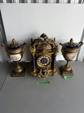 19th Century French Sevres Style Clock Garniture Set - thumbnail 1 of 28