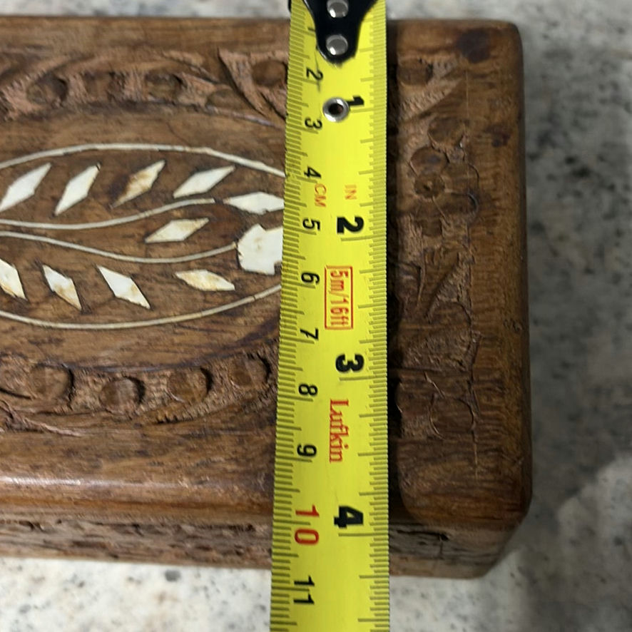 Wooden Carved Box W Jewelry - image 13 of 13