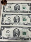 Uncut Sheet of 32 US $2 Two-Dollar Bills - Series 1995 Federal Reserve Notes - Uncirculated - thumbnail 3 of 28