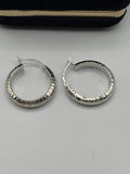14k White Gold Hoop Earrings - thumbnail 3 of 6