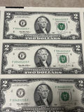 Uncut Sheet of 32 US $2 Two-Dollar Bills - Series 1995 Federal Reserve Notes - Uncirculated - thumbnail 8 of 28