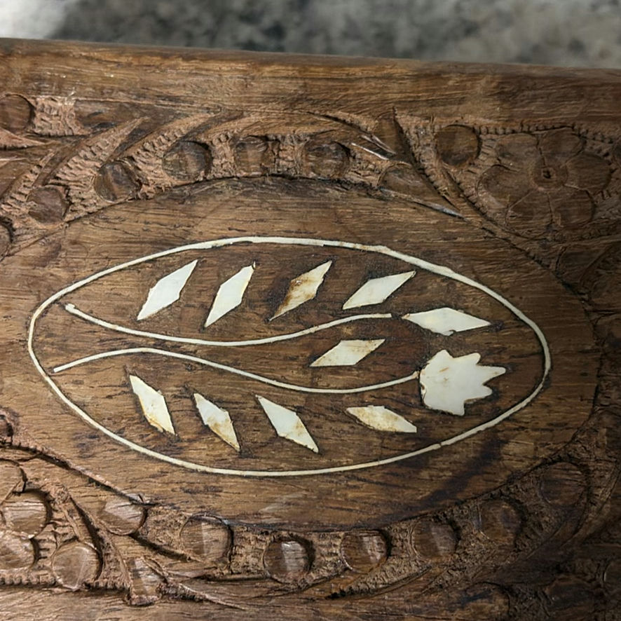 Wooden Carved Box W Jewelry - image 3 of 13