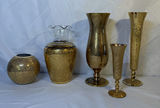 5 pieces of Vintage Art Glass, crackle pattern of gold - thumbnail 1 of 4