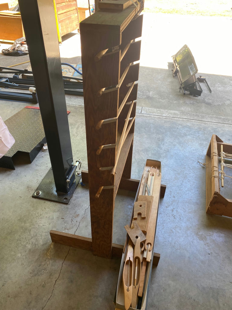 Antique Wooden Loom With Accessories - image 8 of 8