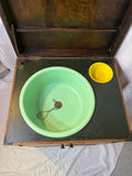 Vintage wooden washstand cabinet with basin - thumbnail 5 of 8