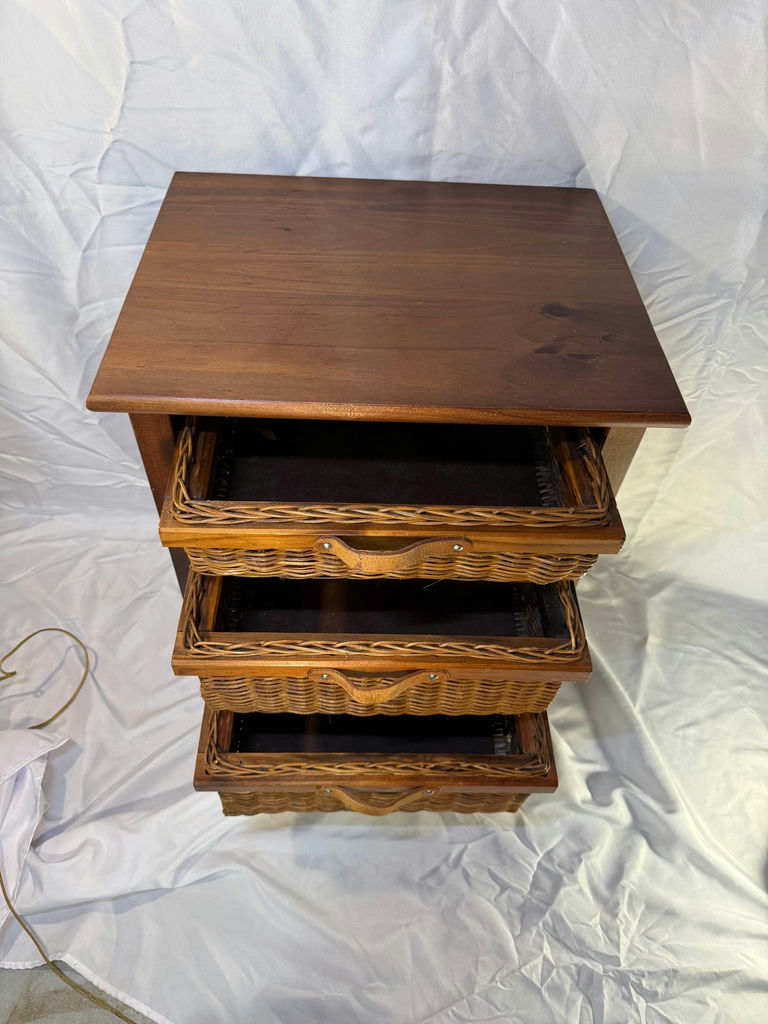 Wood And Wicker Storage Cabinet, Ceramic Lamp - image 7 of 7