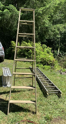 Aluminum And Wood Ladders - Image 1 of 4