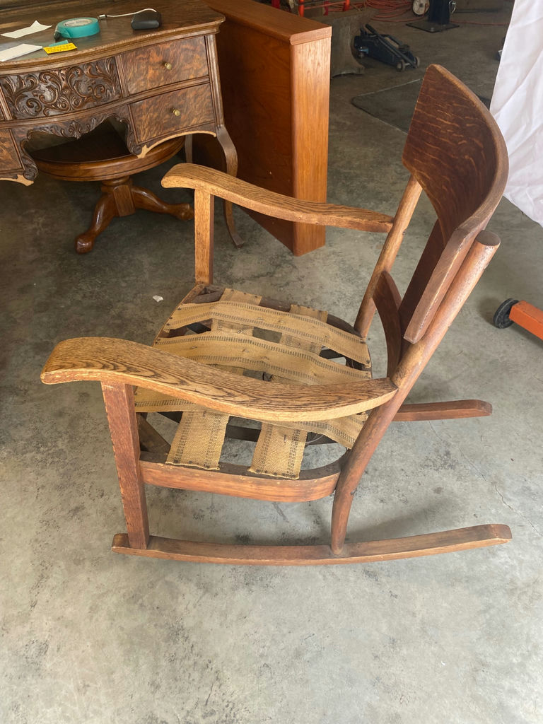 Antique Oak Rocking Chair - image 3 of 5