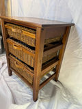 Wood And Wicker Storage Cabinet, Ceramic Lamp - thumbnail 5 of 7