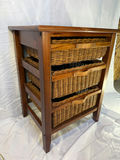 Wood And Wicker Storage Cabinet, Ceramic Lamp - thumbnail 6 of 7