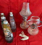 Vintage Glass Lamps and Lamp Oil Bottles - thumbnail 1 of 5
