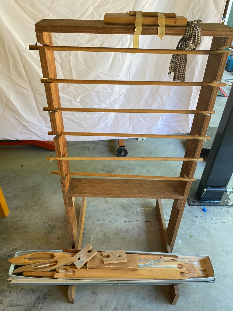 Antique Wooden Loom With Accessories - image 6 of 8