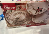 Gibson China Christmas Service For 4 With 4 Red Wine Goblets - thumbnail 3 of 4