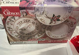 Last Of The Gibson Fine China Christmas Service For 4 With Red Wine Goblets - thumbnail 2 of 3