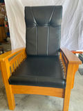 Craftsman Wooden Armchair and Ottoman - thumbnail 3 of 6