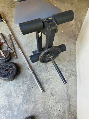 Weight Bench and Weights - Image 1 of 5