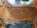 Antique Quarter Sewn Oak Dresser with Distinctive Tiger stripe grain - thumbnail 3 of 11