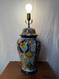 Wood And Wicker Storage Cabinet, Ceramic Lamp - thumbnail 2 of 7