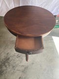 Round Wooden Table with Drawer - thumbnail 4 of 5