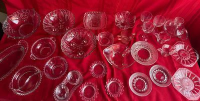 Vintage Clear Pressed Glassware and Bubble Glassware Lot - Image 1 of 12