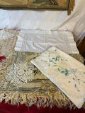 Tapestry wall hanging with lace linens and crocheted doilies - thumbnail 5 of 5