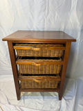Wood And Wicker Storage Cabinet, Ceramic Lamp - thumbnail 4 of 7
