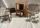 Miniature Dollhouse Furniture and Tea Set - thumbnail 1 of 6